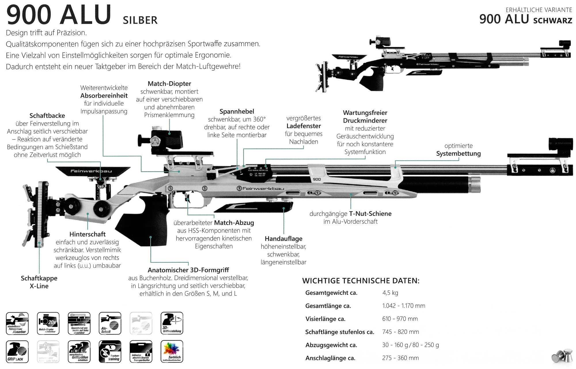 Feinwerkbau air rifle mod. 900 alu
