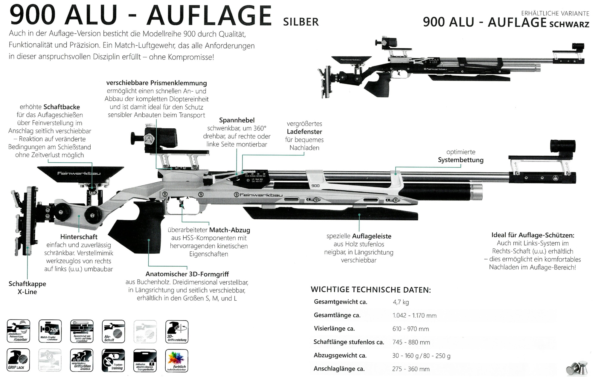 Feinwerkbau air rifle mod. 900 alu - benchrest